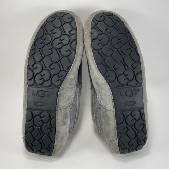 UGG Ascot Shearling Lined Slipper Moccasin Mens Size 13 Gray Wool Comfort Warm